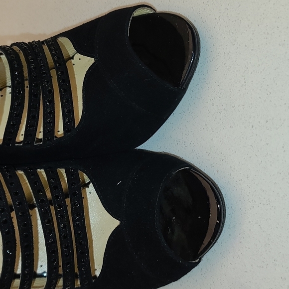 Black suede slingback heels size US 6.5 - Picture 8 of 10